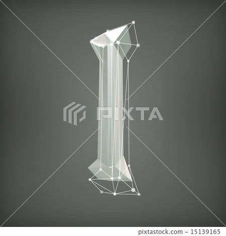 Low poly alphabet. Vector illustration. letter 15139165