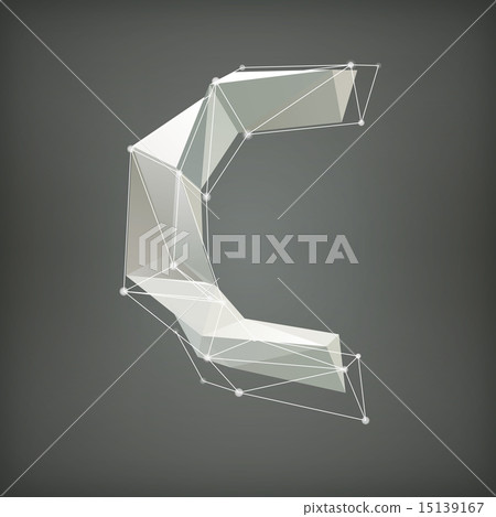 Low poly alphabet. Vector illustration. letter 15139167