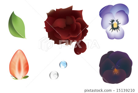 Flower and nature motif material Flower and nature motif material 15139210