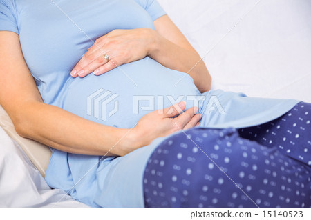 Pregnant woman relaxing on the couch Pregnant woman relaxing on the couch 15140523