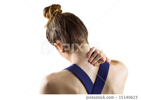 Fit brunette with neck injury 15140623