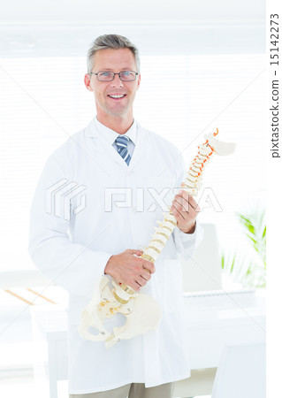Doctor showing anatomical spine Doctor showing anatomical spine 15142273