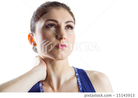 Fit brunette with neck injury 15143913