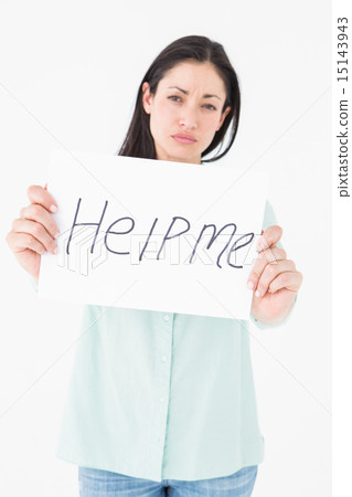 Sad woman asking for help Sad woman asking for help 15143943