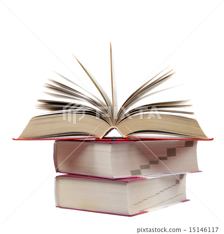 A stack of books on a white background. A stack of books on a white background. 15146117