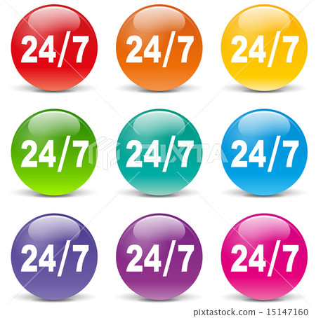 twenty four hours access icons 15147160