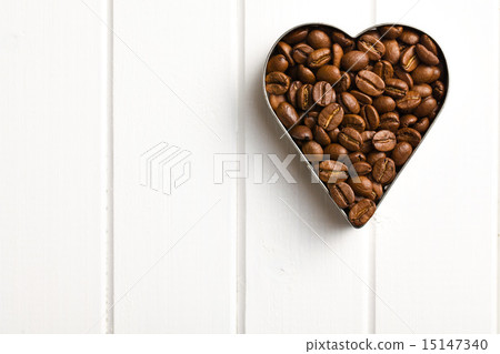 coffee beans in heart form coffee beans in heart form 15147340