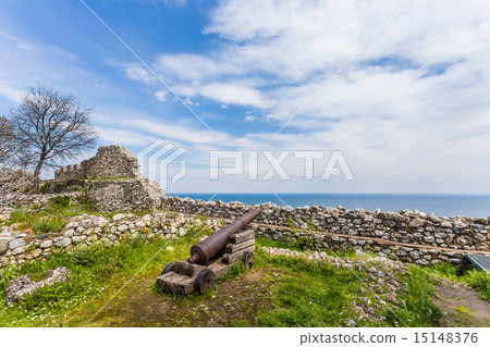 Canon looking beyond the Platamon fortress's wall 15148376
