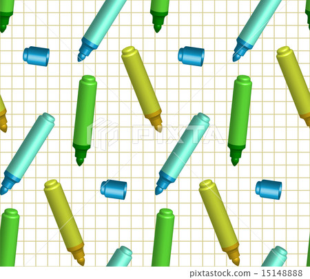 Seamless background with markers - Stock Illustration [15148888] - PIXTA