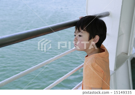 Boys riding a ferry Boys riding a ferry 15149335