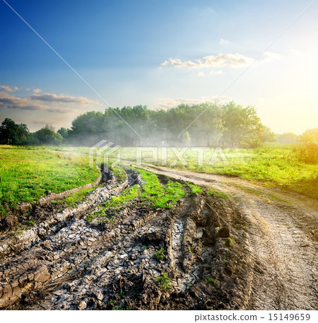 Blurred road in countryside 15149659