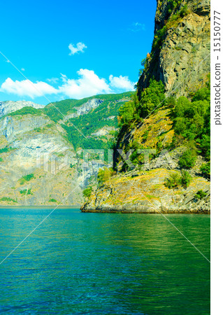 Tourism and travel. Mountains and fjord in Norway. 15150777