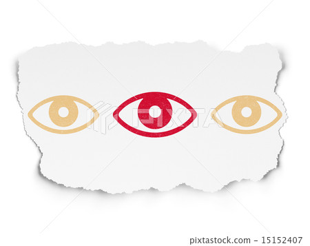 Safety concept: eye icon on Torn Paper background 15152407
