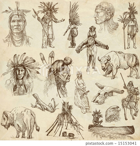 Indians and Wild West - An hand drawn pack Indians and Wild West - An hand drawn pack 15153041