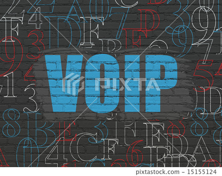Web development concept: VOIP on wall background 15155124