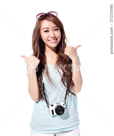Happy travel young girl Happy travel young girl 15155690