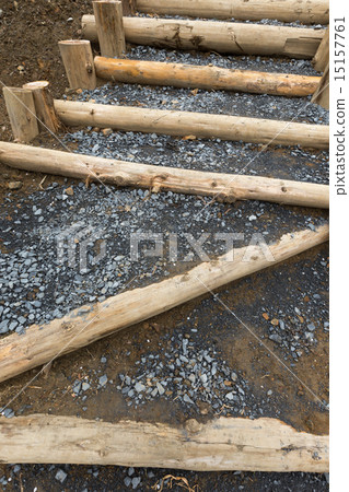A staircase paved with logs 15157761