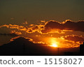 Fuji seen from the apartment and sunset 15158027