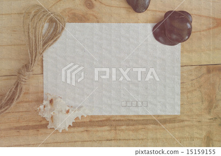postcard with stone and seashell in soft style postcard with stone and seashell in soft style 15159155