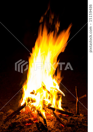 Flames of a campfire in the night. Flames of a campfire in the night. 15159486