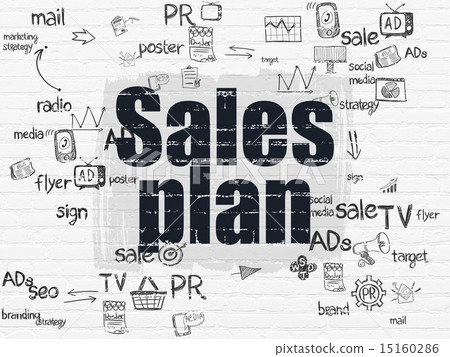 Marketing concept: Sales Plan on wall background Marketing concept: Sales Plan on wall background 15160286