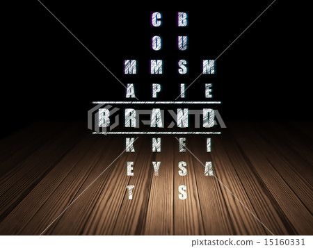 Advertising concept: word Brand in solving Crossword Puzzle 15160331
