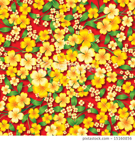 abstract seamless spring floral ornament 15160856