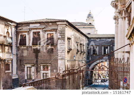 baroque style houses in Catania city, Sicily, 15161747