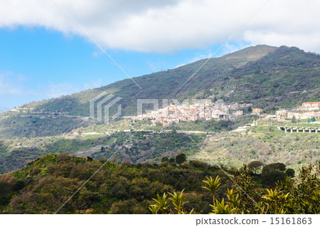 green mountain and Savoca village in Sicily green mountain and Savoca village in Sicily 15161863