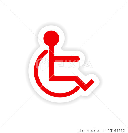 icon sticker realistic design on paper disabled icon sticker realistic design on paper disabled 15163312