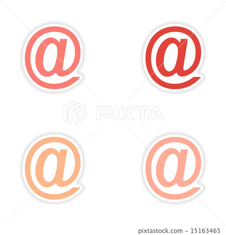 assembly realistic sticker design on paper email icon 15163465