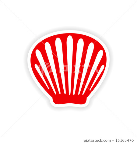 icon sticker realistic design on paper shell icon sticker realistic design on paper shell 15163470