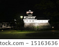 富山城堡在晚上 15163636