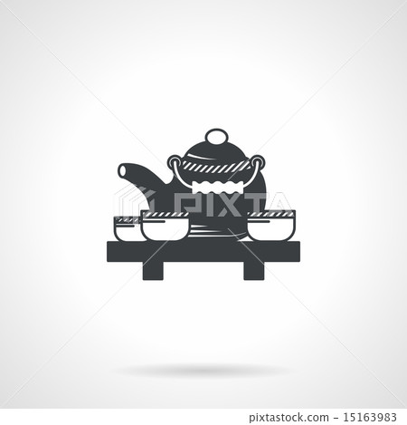 Tea ceremony black vector icon 15163983