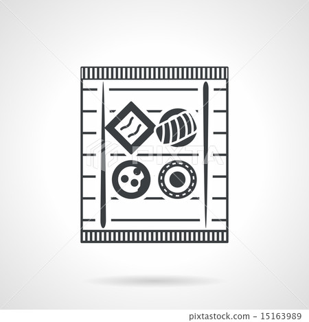 Sushi tray black vector icon 15163989