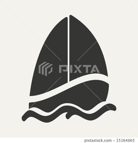 Flat in black and white mobile application sailing boat Flat in black and white mobile application sailing boat 15164865