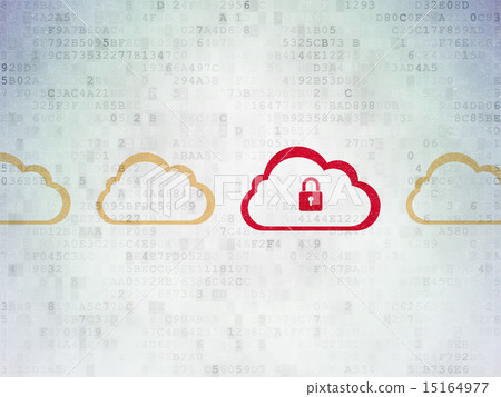 Cloud technology concept: cloud icon on Digital Paper 15164977