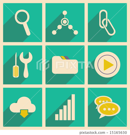 Flat with shadow concept and mobile application... - Stock Illustration ...