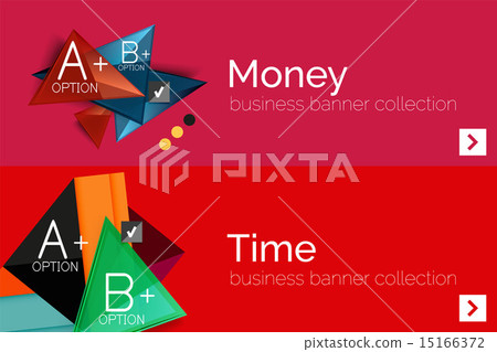 Infographic flat design banner with geometric diagram  15166372