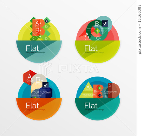 Set of flat design circle infographic icons Set of flat design circle infographic icons 15166395