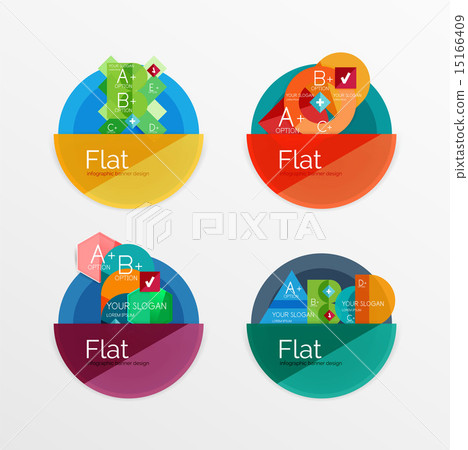 Set of flat design circle infographic icons Set of flat design circle infographic icons 15166409