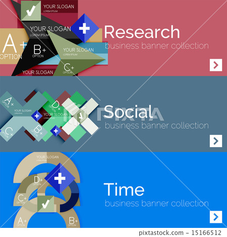 Flat modern info banner set 15166512