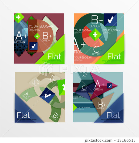 Flat design square shape infographic banner 15166513