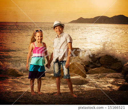 Children at sunset Children at sunset 15166521