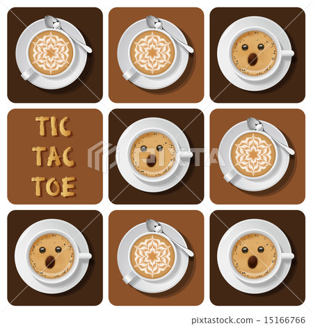 Tic-Tac-Toe of cappuccino and latte 15166766