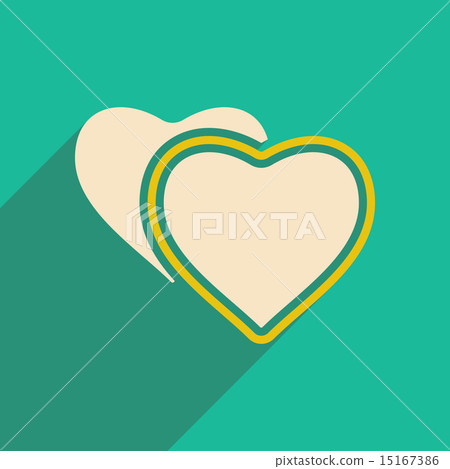 Flat with shadow icon and mobile applacation hearts Flat with shadow icon and mobile applacation hearts 15167386