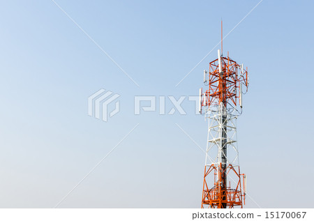 Telecommunication tower, Orange and white tower 15170067