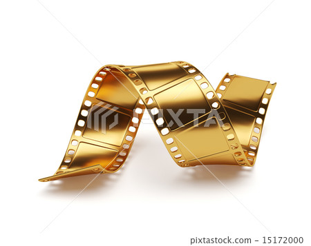Golden film strip isolated on white background Golden film strip isolated on white background 15172000