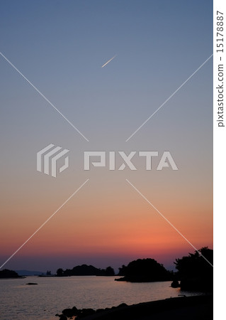 Flight cloud and Kujuku Islands evening landscape Flight cloud and Kujuku Islands evening landscape 15178887