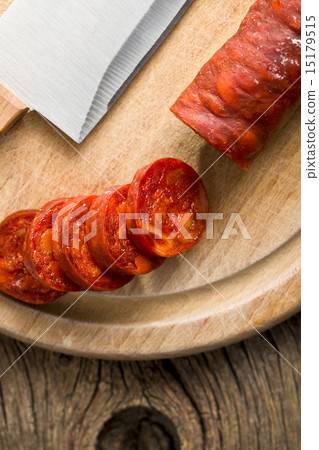 chorizo sausage 首頁 照片 蔬菜_食品 肉 香腸 sliced tasty chorizo